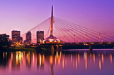 Winnipeg skyline with Esplanade Riel bridge