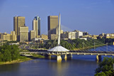 Winnipeg skyline with Esplanade Riel bridge