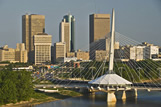 Winnipeg skyline with Esplanade Riel bridge'