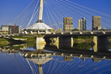Winnipeg skyline with Esplanade Riel bridge